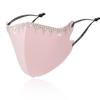 Washable Ice Silk Cloth Mask Rhinestone Riding Mask Crystal Ornaments Face Mask  Party Gif