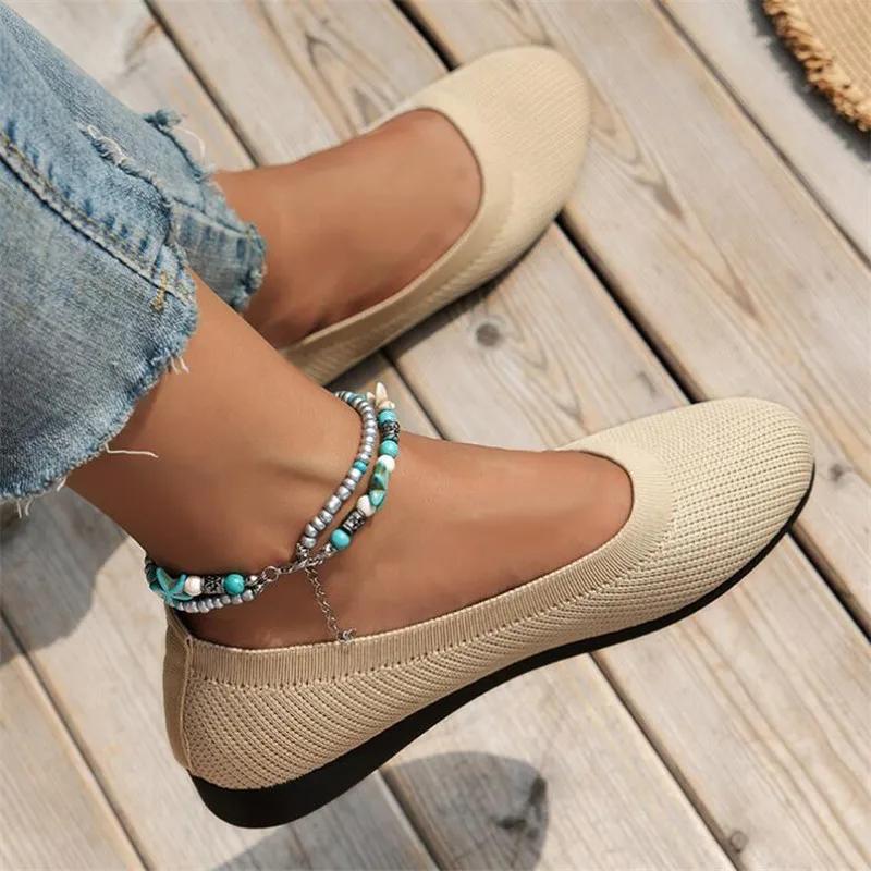 Fashion 2024 Large Size Women's Shoes Fashion Mesh Breathable Soft Sole Anti-slip Casual Flat Shoes for Women Comfort Light