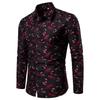 Spring Autumn Men's Lapel Dragon Pattern Shirt Fashion Print Long Sleeve Men Shirts