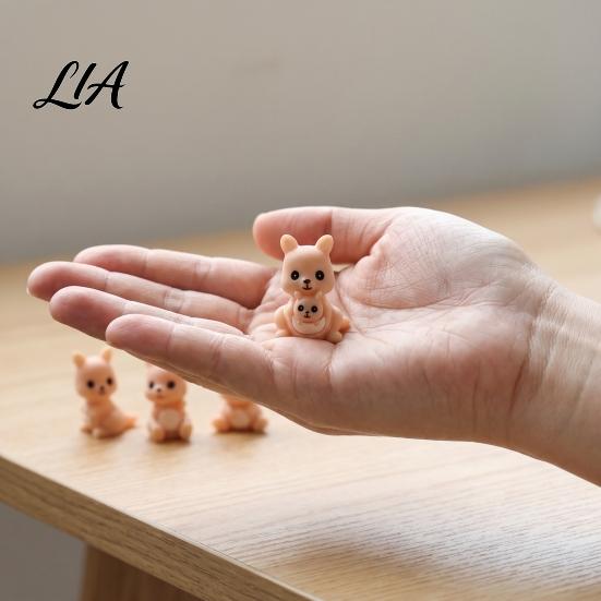 Healing Atmosphere Ornaments 4Pcs Mini Kangaroo Figurines, Cute Resin Animal Miniature for Decorative Tabletop Items Fairy Garden Decor, DIY