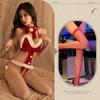 Christmas Costume Sexy Lingerie Bodysuits Cosplay Santa Bunny Girls Lingeries Hollow Out Backless Erotic Playsuit