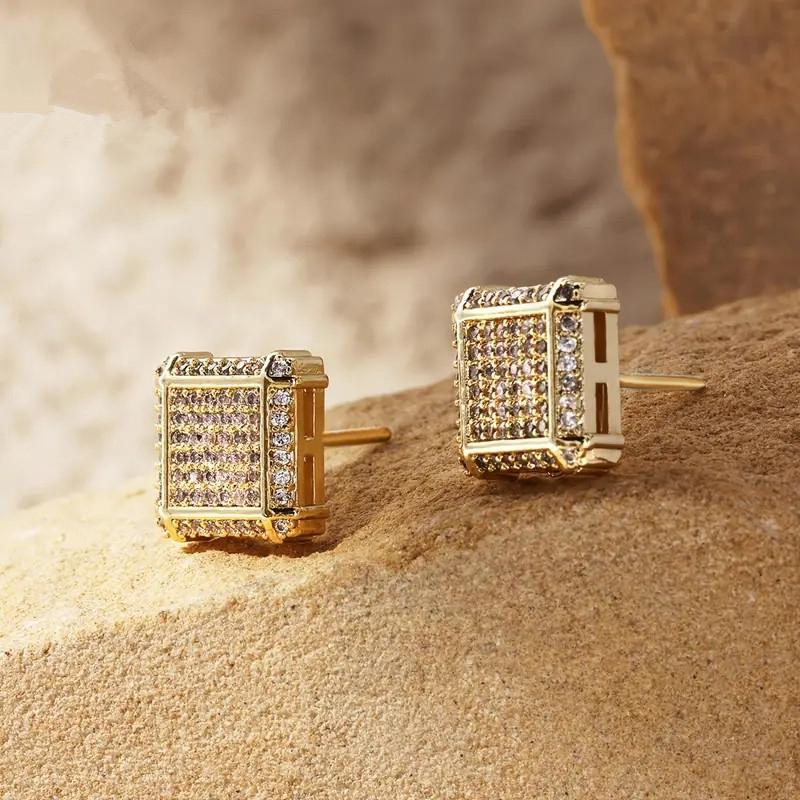 

CAOSHI Fashion Shinning Stud Earrings for Women/Men Bright Zirconia Ear Jewelry for Daily Life Unisex Versatile Accessories Gift