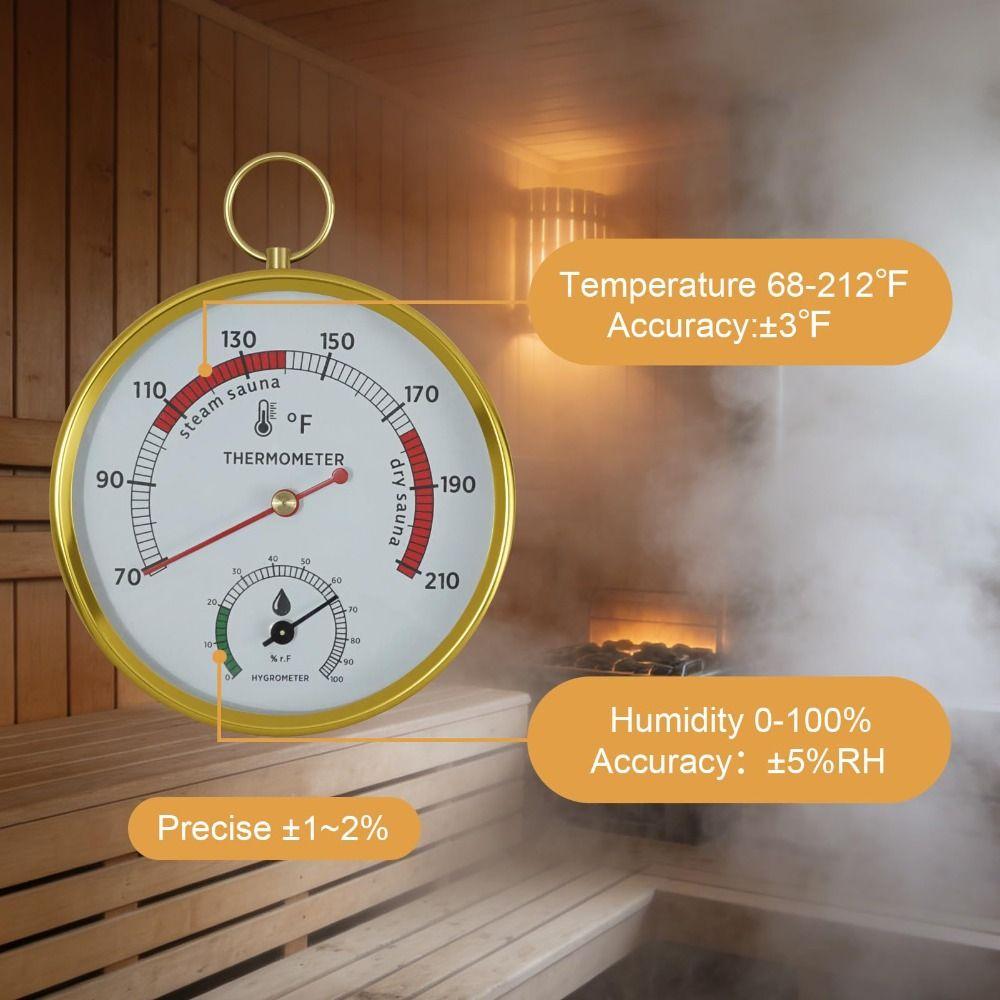 2-in-1 Sauna Thermometer Hygrometer Hängendes Design Doppelte Anzeige Fahrenheit Thermometer Hohe Temperaturbeständigkeit Tragbar