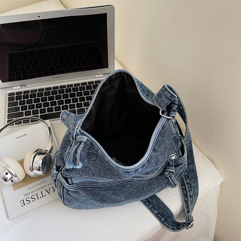 Denim Bag Women's Large Capacity Shoulder Crossbody Bag Vintage Commuter Bag
