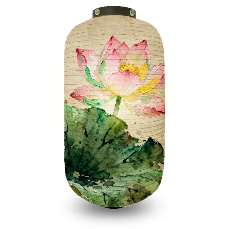 

Lotus Flower Pattern Japanese Style Lantern Traditional Hanging Lantern Izakaya Tearoom Restaurant Decoration Festival Supplies 20x35cm