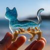 Pocket Hug Animal Acrylic Dachshund Cat Pocket Hug Token Beach-Inspired Fox Wolf Ornament Keepsake Gift for Loved Ones Friends