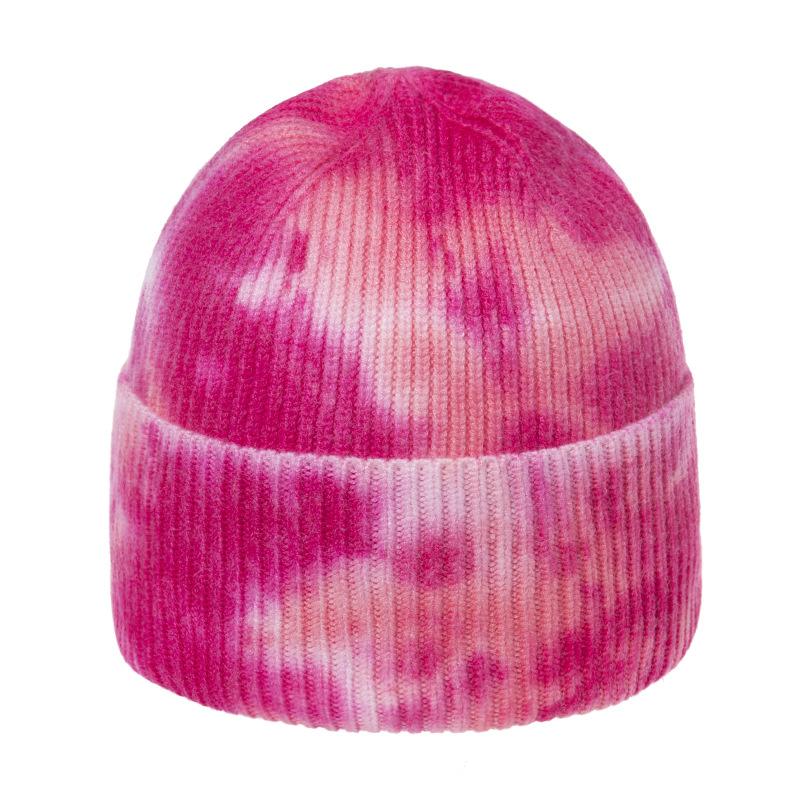 Cross-border Tie-dye Wool Hat European and American Versatile Landlord Hat Male Hip-hop Tide Knitting Gradual Change Melon Fur Hat Tide Brand Cold Hat