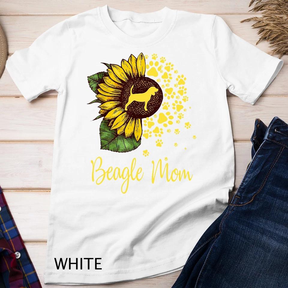 Womens Sunflower Beagle Mom Dog Lover Gift Unisex T-shirt 7 L