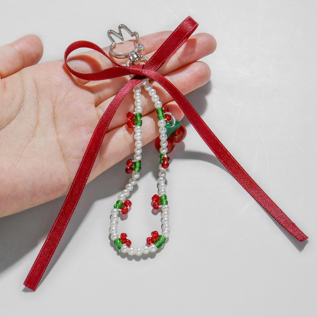 Y2k Fashion Flower Star Love Bow Strawberry Pendant Acrylic Keychain Student Women's Bag Backpack Pants Chain