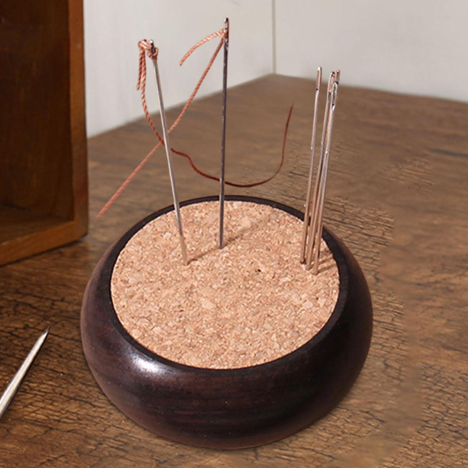 

Wood Pin Cushion Needle Holder Sturdy Craft Supplies Sewing Essentials Round for Stitchwork Purple sandalwood