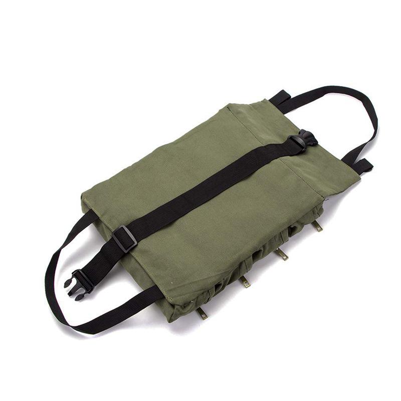 Multipurpose Roll-Up Tool Bag and Wrench Organizer with Shoulder Strap and Zipper Closure