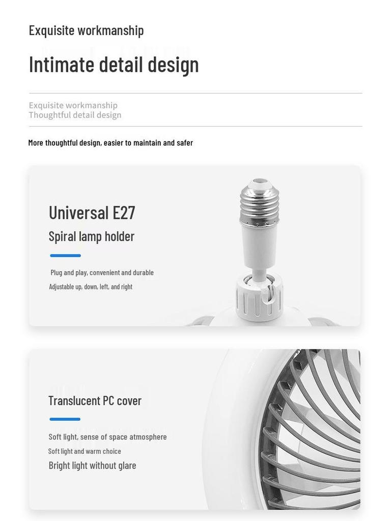 Smart 30W E27 Screw Base Dimmable Fan Light with Remote Control