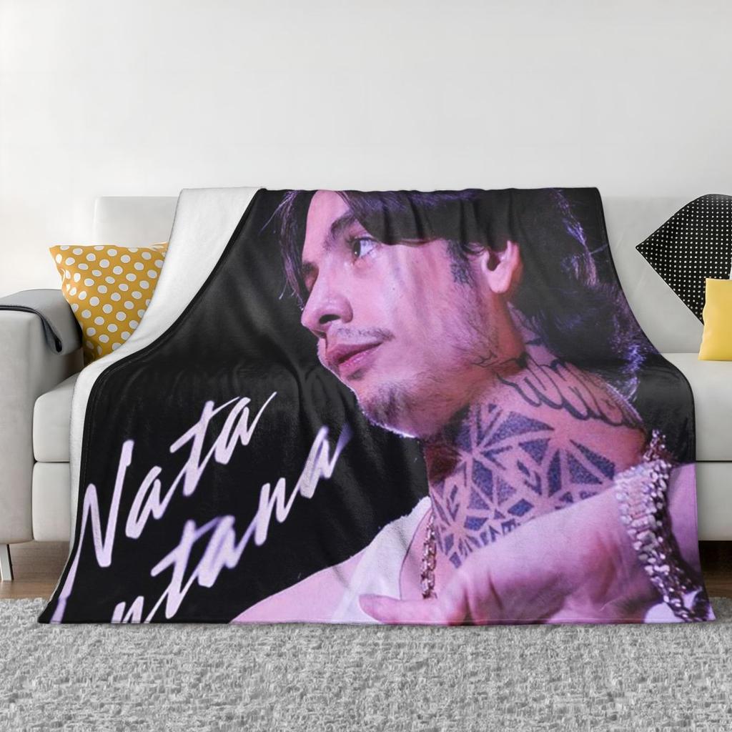N-Natanael Canos Blue Rapper Blankets Soft Warm Flannel Throw Blanket Plush for Bed Living room Picnic Travel Home Couch