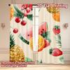 Set Of 2 Flat Printing Curtains Without Rod Fruit Fiesta Design Holiday Easter Printed Prints Curtain Light Filtering Made Polyester