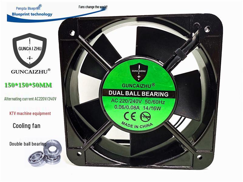 Brand New 15cm Double Ball Bearing 15050 AC KTV Cabinet Cooling System 220V