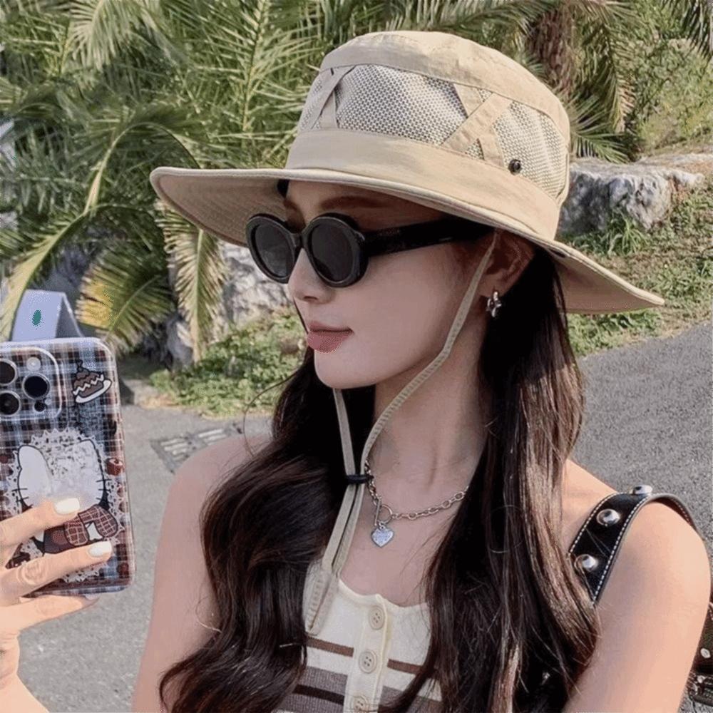 Fashion Breathable Summer Bucket Hat Sun Protection Casual Fishing Cap Portable Sun Hat Camping Hiking