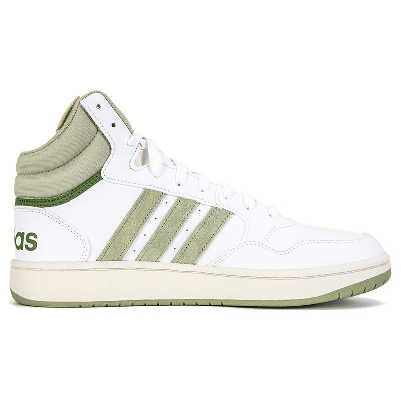 adidas Neo Hoops 3.0 Leather Comfortable Mid-Top Sneakers Unisex Sneakers White Green GV9524