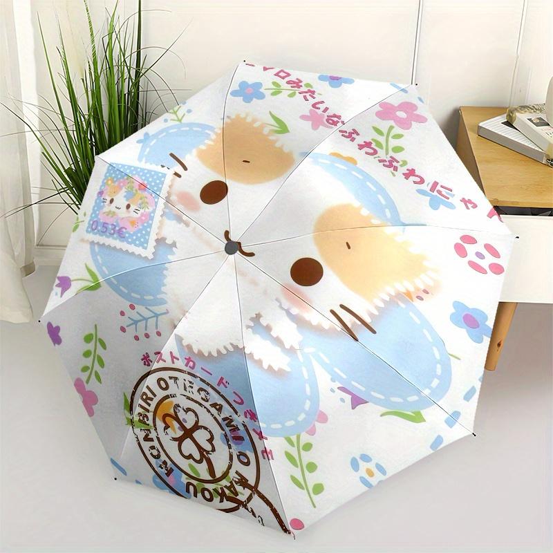 

Mashumaro Automatic Folding Umbrella Simple 8 Rib Design, Bright Cartoon Pattern, Durable Iron Frame, Suitable For Travel, Outdoor, Beach Cu