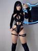 AltGoth Seksi Tulum Kadın Koyu Gotik Cyberpunk Hollow Out Patchwork Uzun Kollu Bodysuit Harajuku Emo Alt Tulum