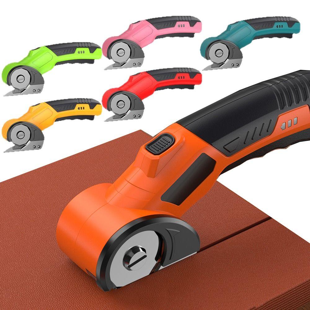 Safety Lock Electric Shears Fast Cutting Quiet Operation Rotary Scissors Comfortable Grip Non-slip Handle Leather Cutting Tool