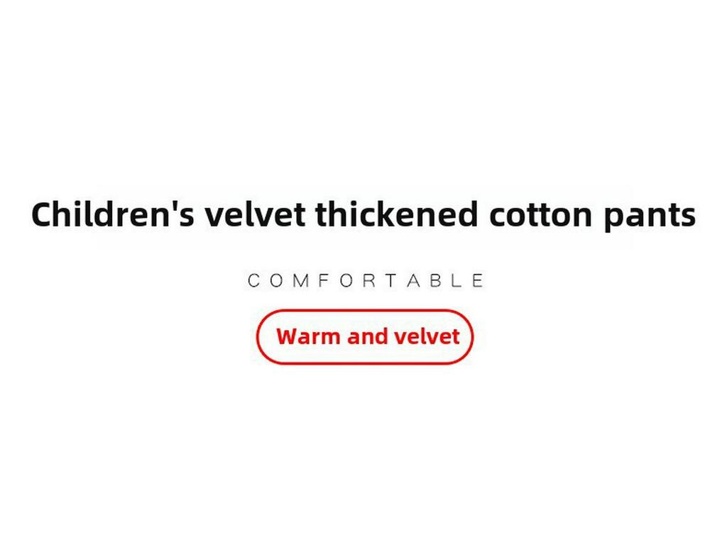 Kids' Winter Windproof Velvet-Lined Cotton Pants