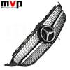 FCM5   Chrome Black Diamonds Style Bumper Grille With Illuminated LED OE Style Star Emblem For Mercedes Benz C-Class W205 2015-18 C350