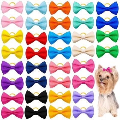 10 pièces d'accessoires de cheveux colorés à nœuds pour filles et chiens – Élastiques à cheveux nœuds jeunes et énergiques