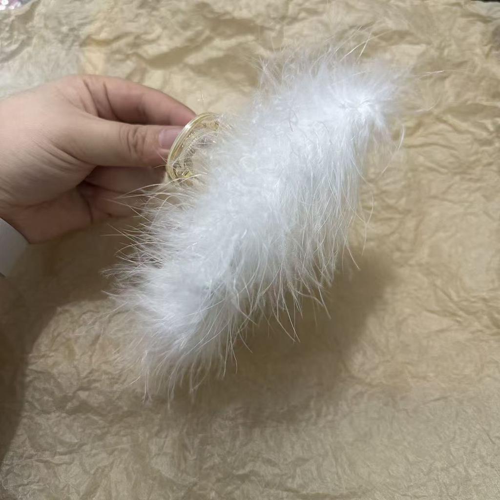 Design Sense Mesh Feather Grab Clip Versatile Temperament Feather Duster Hair Accessories Disc Hair Clip Headgear Popular Hair Accessories