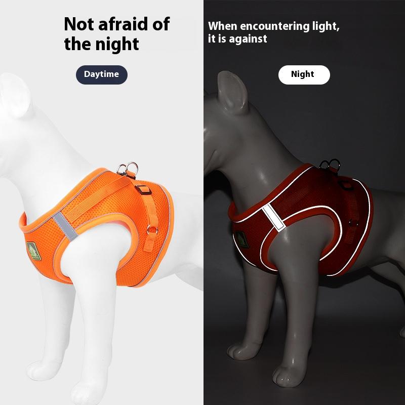 Reflective Dog Harness Vest for Small Medium Dogs Breathable Adjustable with Leash Comfortable No Pull Outdoor Walking Running