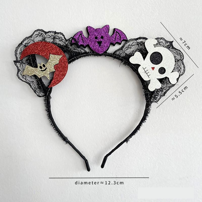 Halloween Cat Ears Pumpkin Spider Headband Hair Clip Cosplay Performance Party