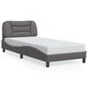 LED Bed Frame without Mattress  Hvar  Gray 90 x 190 cm