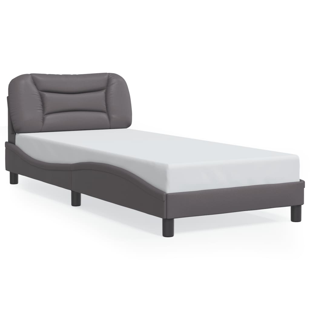 LED Bed Frame without Mattress Hvar Gray 90 x 190 cm