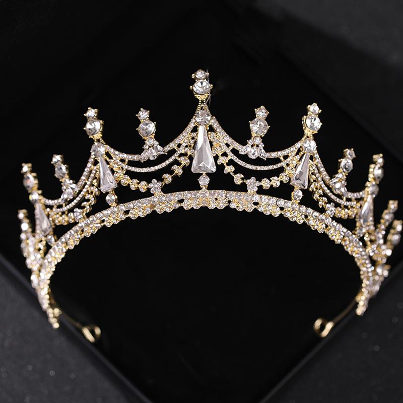 Gold Crystal Tiaras and Crowns Headband Rhinestone Prom Diadem Crown Bridal Wedding Hair Accessories Jewelry Crown Tiara Gift
