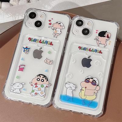 Funny Boy XR Card Slot Phone Case for iPhone 11/12/13 Transparent XS Female 15 Pro Max