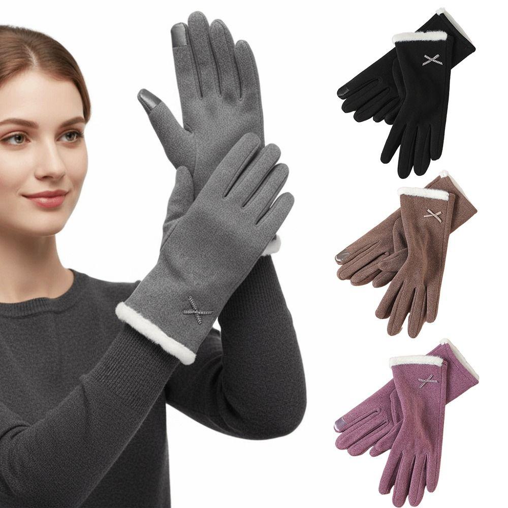 Thicken Warm Gloves with Warm Lining Ski Gloves Full Fingered Gloves For Outdoor Sport Running