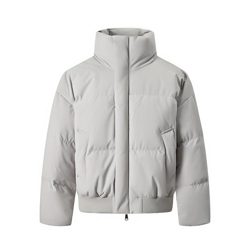 Unisex Stand Collar Thick Cotton Puffer Jacket Winter Warm Casual Outerwear Youth