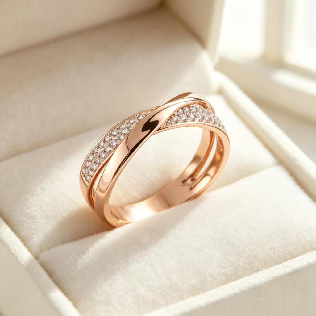 Diamond Cross Multicolor Fashion Ring - European & American Style