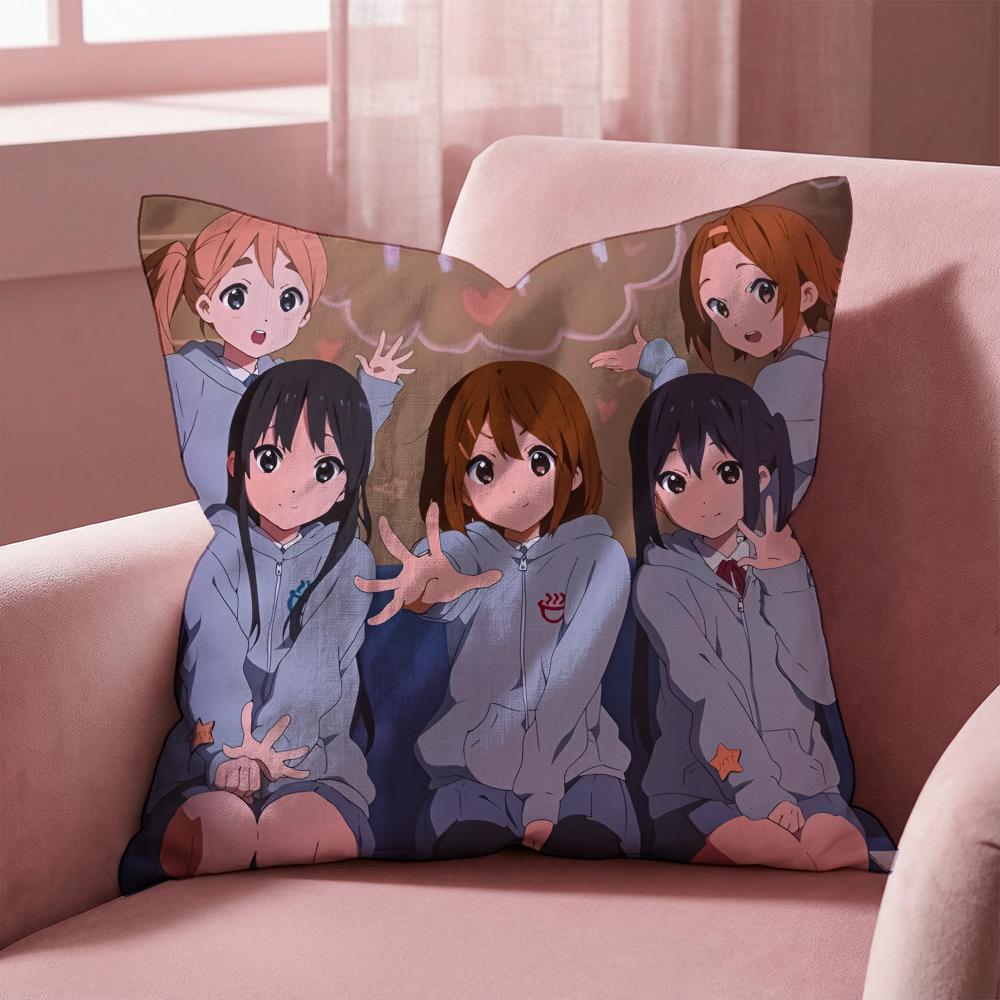 Anime K-K-ON! Cute Cushion Cover Multi-Scene Pillow Cover for Home & Car - Reversible, Soft & Durable for Daily Use