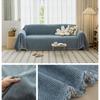 Sofa Handtuch Wohnzimmer Sofa Überwurf Uni Rutschfest Waschbar Atmungsaktiv Quastenkante Kissen Heimdekoration