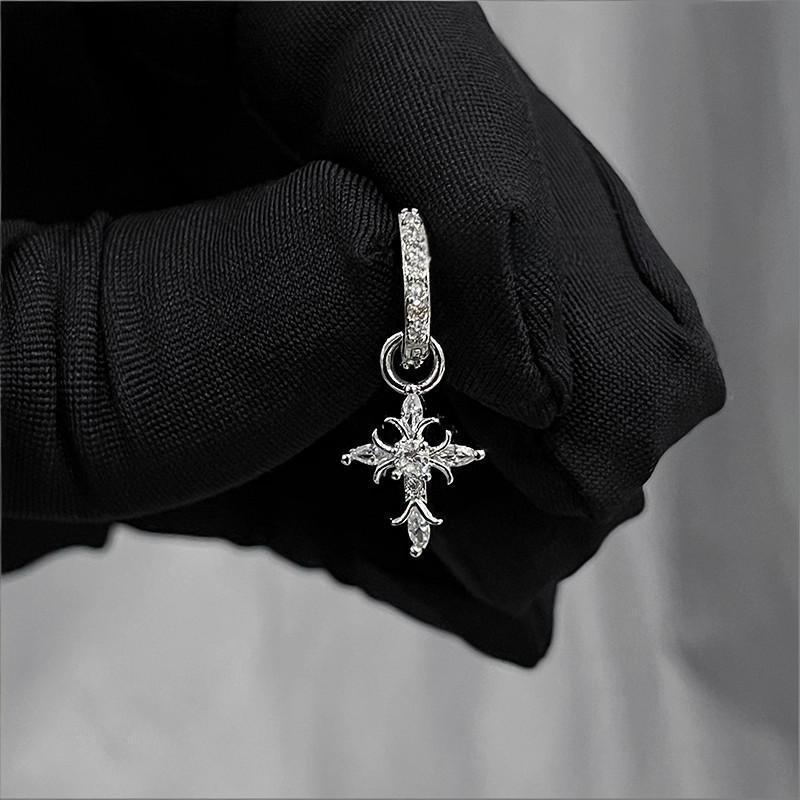 Stylish Diamond Inlaid Cross Ear Cuff Earrings for Girls