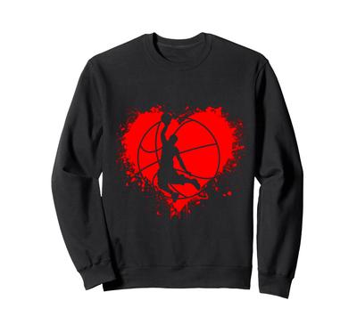 Basketball Liebhaber Fan Rotes Herz Spieler Liebe Sweatshirt B-Baller