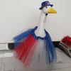Outdoor Geese Outfits Star Print Formal Geese Skirt Hat Set 23 Inches Independence Day Animal Tulle Skirt With Hats For Lawn