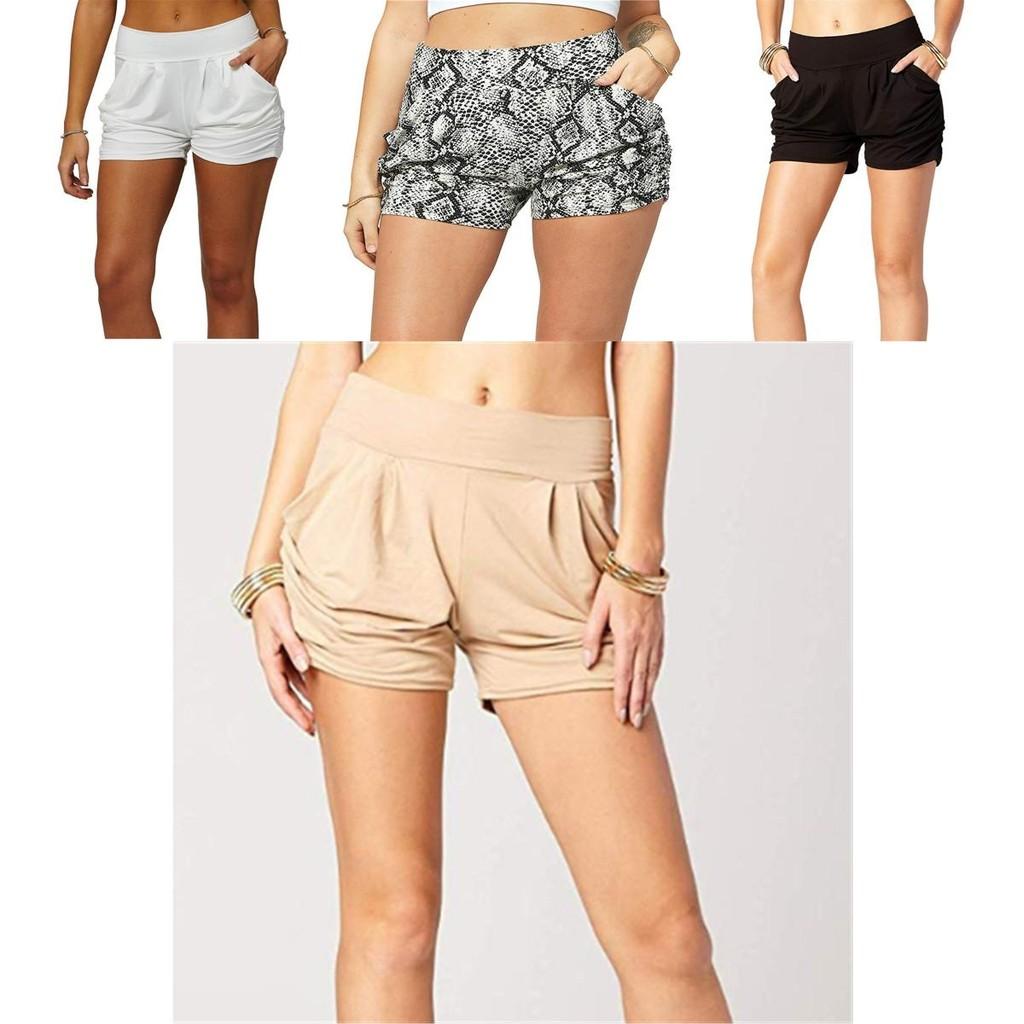 Stylish Women Summer High Waist Casual Shorts Featuring Pleated Design And Soft Material With Pockets
