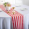 Classic Black and White Striped Table Runner Elegant Polyester Wood GrainTable Decor for Indoor Outdoor Halloween Banquet Party