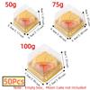 50Pcs Sealed Moon Cake Boxes 50/75/100g Cookies Storage Box Plastic Muffin Container  Pastry Display