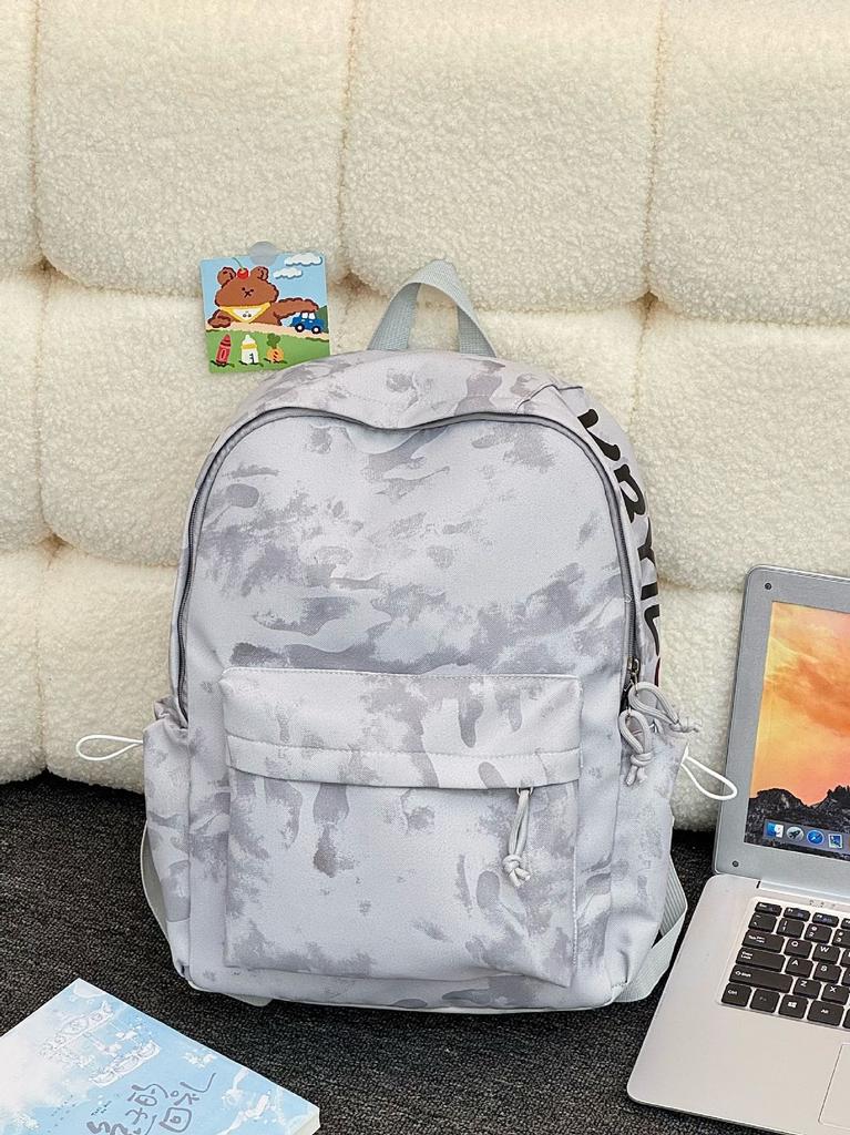 Schoolbag1011 New American Retro Large-capacity Schoolbag Simple and Versatile Printed Backpack Casual and Lightweight Going Out Backpack