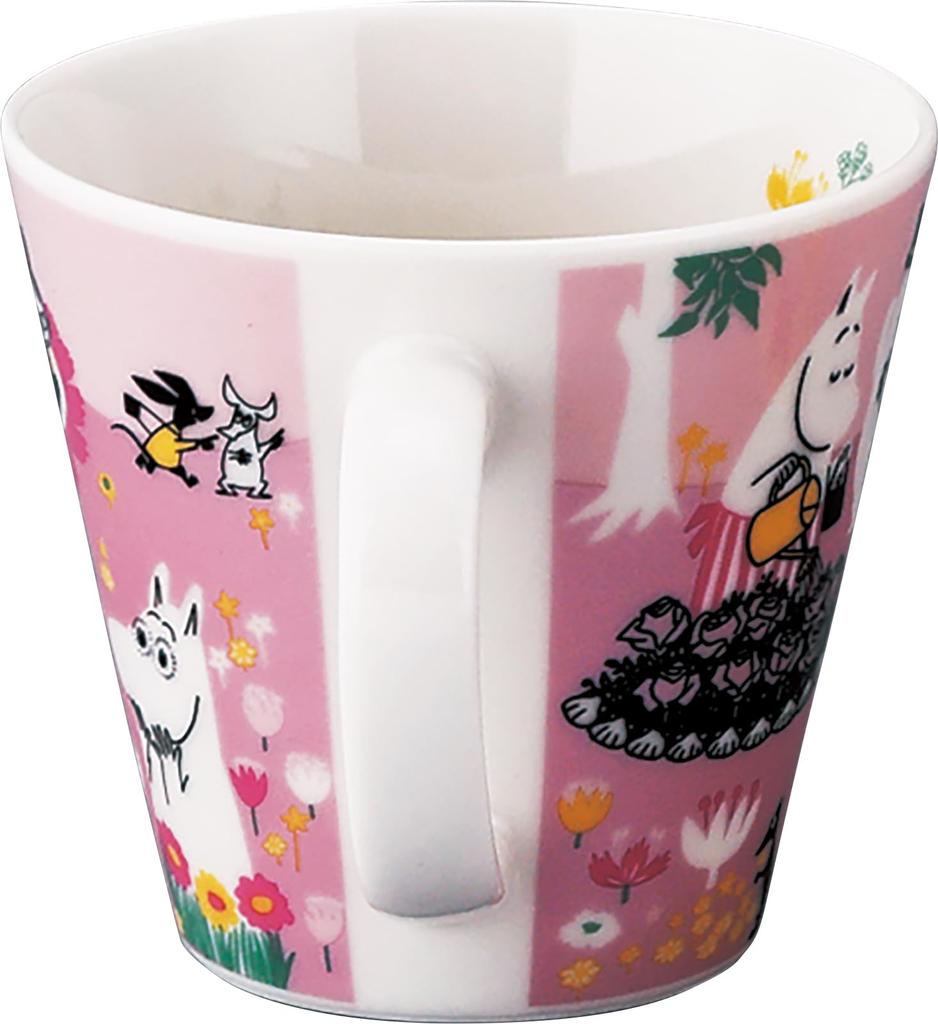 Yamaka Shoten MOOMIN "4 Seasons" Large Mug, 340ml, Diameter: Approx. 10 x 9cm, Spring, Birthday Gift, Goods, Tableware, Made in Japan, Pink, MM9601-11