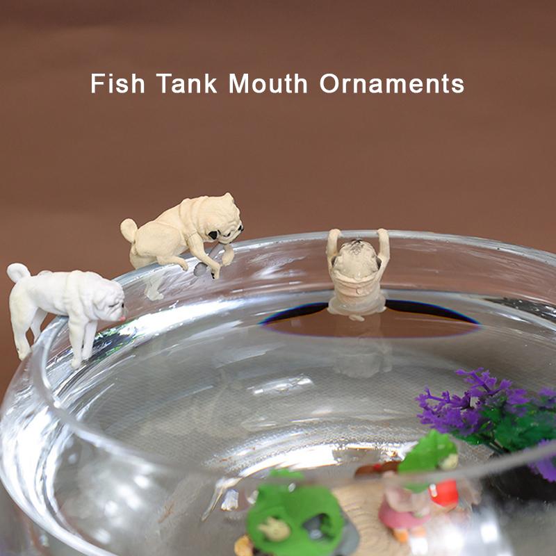 Creative Dog Ornaments For Aquarium Fish Tank Climbing Dogs Landscaping Decor