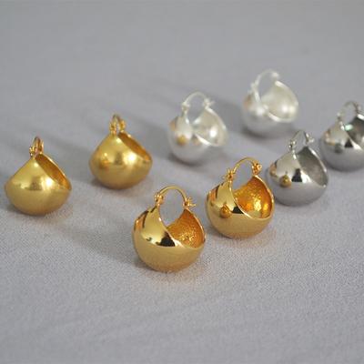Celi Style Retro Exaggerated Hollow Ball Simple Fashionable Temperament Brass Gold-Plated Earrings Earrings Women