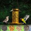 Charming Outdoor Solar Metal Hummingbird Feeder And Decorative Garden Light For Bird Feeding And Watering
